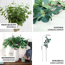 2 Bushes | 36inch Tall Artificial Eucalyptus Branches, Faux Plant Stems