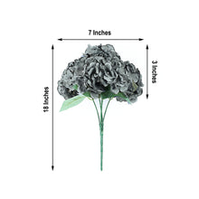 5 Bushes | Charcoal Gray Artificial Silk Hydrangea Flower Faux Bouquet
