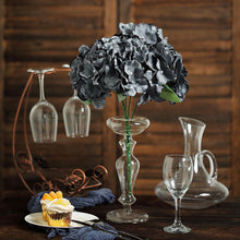 5 Bushes | Charcoal Gray Artificial Silk Hydrangea Flower Faux Bouquet