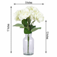 5 Bushes | Cream Artificial Silk Hydrangea Flowers, Faux Bouquets