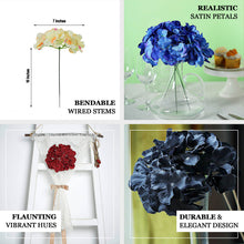 10 Flower Head & Stems | White Artificial Satin Hydrangeas, DIY Arrangement