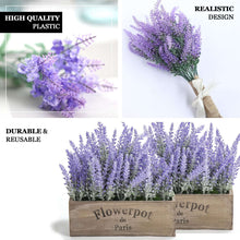 4 Bushes | 14inch Artificial Lavender Flower Plant Stems Greenery Bouquet