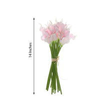 20 Stems | 14" Blush/Rose Gold Artificial Poly Foam Calla Lily Flowers