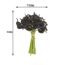 20 Stems | 14inch Black Artificial Poly Foam Calla Lily Flowers