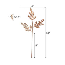 2 Stems | 28inch Blush/Rose Gold Artificial Bay Leaf Branch Vase Filler