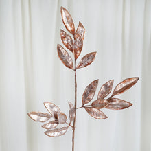 2 Stems | 28inch Blush/Rose Gold Artificial Bay Leaf Branch Vase Filler