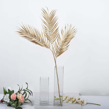 2 Stems | 32inch Metallic Gold Artificial Palm Leaf Branch Vase Filler