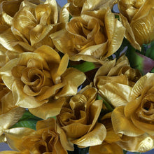 24 Bushes | 13inch Stems Gold Artificial Full Bloom Rose Flower Bouquets#whtbkgd