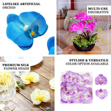 20 Flower Heads | 4inch Royal Blue Artificial Silk Orchids DIY Crafts