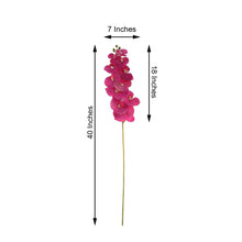 2 Stems | 40inch Tall Fuchsia Artificial Silk Orchid Flower Bouquets