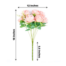 2 Bushes | 18inch Blush/Rose Gold Artificial Silk Rose Flower Bouquet Stems