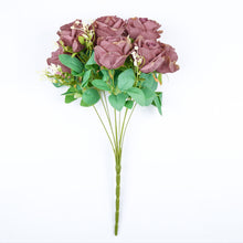 2 Bushes | 18inch Dusty Rose Artificial Silk Rose Flower Bouquet Stems