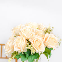 2 Bushes | 18inch Cream Artificial Silk Rose Flower Bouquet Stems