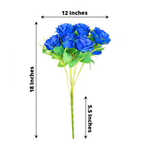 2 Bushes | 18inch Royal Blue Artificial Silk Rose Flower Bouquet Stems