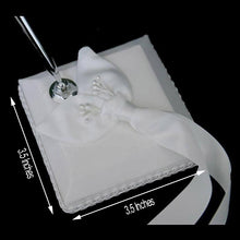 Satin White & Silver Calla Lily Design Event Guest Pen Holder Set