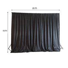 20ftx10ft Black Rod Ready Dual Layered Poly & Chiffon Backdrop Curtain