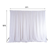 20ftx10ft White Rod Ready Dual Layered Poly & Chiffon Backdrop Curtain