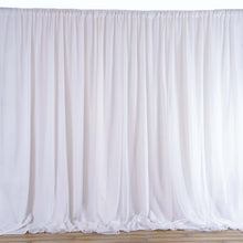 20ftx10ft White Rod Ready Dual Layered Poly & Chiffon Backdrop Curtain