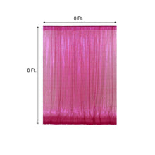 8ftx8ft Fuchsia Sequin Photography Booth Backdrop Semi-Sheer Curtain