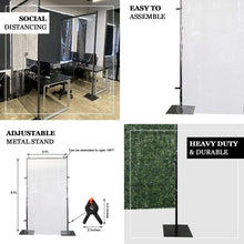 4FT x 9FT | Portable Isolation Wall with Artificial Grass Wall Panels, Floor Standing Sneeze Guard