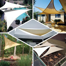 20ft Ivory Triangular UV Blocking Sun Shade Sail, Hanging Patio Canopy