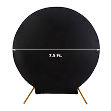 7.5ft Black 2-Sided Spandex Fit Round Wedding Arch Backdrop Cover