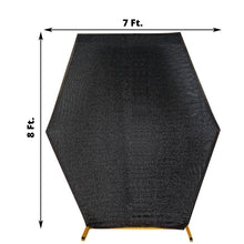 8ftx7ft Shiny Black 2-Sided Spandex Fit Hexagon Wedding Backdrop Cover