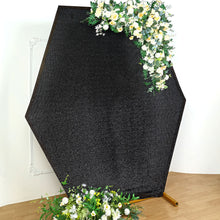8ftx7ft Shiny Black 2-Sided Spandex Fit Hexagon Wedding Backdrop Cover
