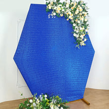 8ftx7ft Royal Blue 2-Sided Spandex Fit Hexagon Wedding Backdrop Cover