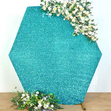 8ft Shimmer Fitted Hexagon Wedding Backdrop Cover Metallic Glittered Spandex Hexagon Backdrop