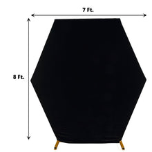 8ftx7ft Black Soft Velvet Hexagon Backdrop Stand Cover, Fitted Wedding Arch Cover - 2-Sided