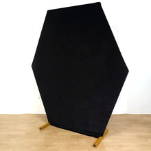 8ftx7ft Black Soft Velvet Hexagon Backdrop Stand Cover, Fitted Wedding Arch Cover - 2-Sided