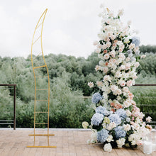 8ft Gold Metal Curved Wedding Aisle Stand, Flower Arch Frame Photo Backdrop Stand