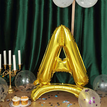 27inch Gold Self Standing Helium/Air Mylar Foil Letter & Number Balloons#whtbkgd