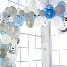 120 Pack | Clear, Blue & Silver DIY Balloon Garland Arch Party Kit