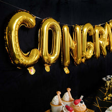 13Inch Ready-To-Use Shiny Gold "Congrats" Mylar Foil Balloon Banner Sign