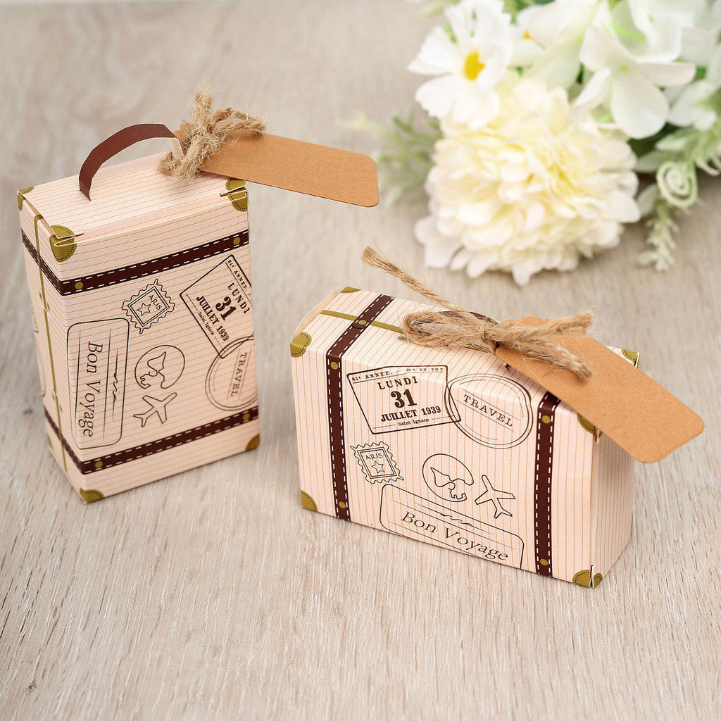 Fashion Mini Rolling Travel Suitcase Box Wedding Favor Party Reception LRS 