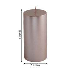 6inch Blush/Rose Gold Dripless Unscented Pillar Candle, Long Lasting Candle
