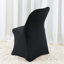 Black Premium Spandex Folding Chair Covers, Stretch Fitted Folding Chair Covers