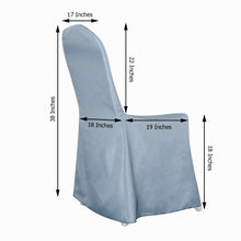 Dusty Blue Polyester Banquet Chair Covers, Reusable or 1x Use Stain Resistant Chair Covers