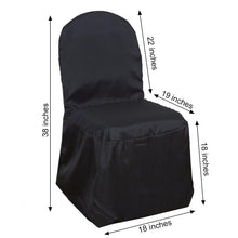 Black Polyester Banquet Chair Covers, Reusable or 1x Use Stain Resistant Chair Covers