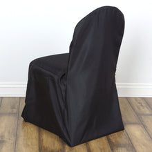 Black Polyester Banquet Chair Covers, Reusable or 1x Use Stain Resistant Chair Covers