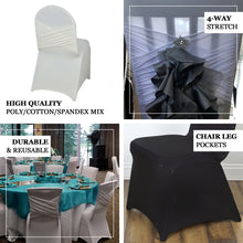 Ivory Madrid Spandex Banquet Chair Covers, Premium Fitted Chair Covers