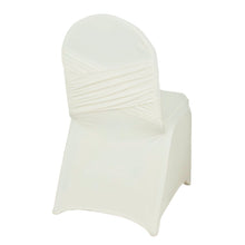 Ivory Madrid Spandex Banquet Chair Covers, Premium Fitted Chair Covers#whtbkgd