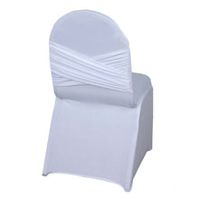 White Madrid Spandex Banquet Chair Covers, Premium Fitted Chair Covers#whtbkgd