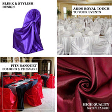 Silver Universal Satin Chair Covers, Folding, Dining, Banquet & Standard Size Chair Covers