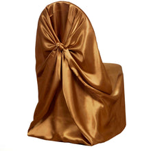 Gold Universal Satin Chair Covers, Folding, Dining, Banquet & Standard Size Chair Covers#whtbkgd