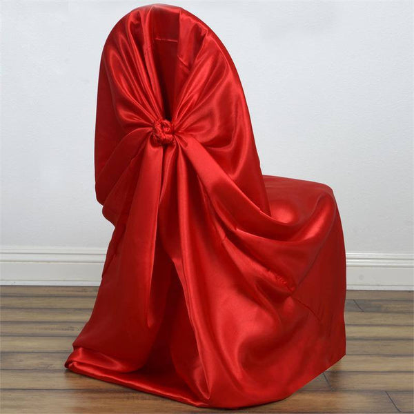 Red Universal Satin Chair Covers | eFavorMart