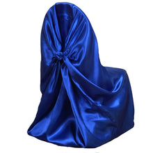 Royal Blue Universal Satin Chair Covers, Folding, Dining, & Standard Size Chair Covers#whtbkgd
