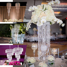 Acrylic Diamond Hanging Chandelier, Free Standing Centerpiece + Free Stand, Poles & Hanging Chains